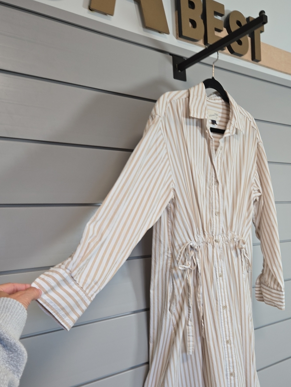 Long Sleeve Cinch Waist Maxi Shirtdress - Picture 10 of 14